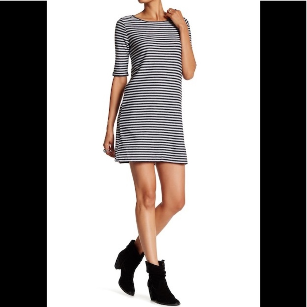 Free People Black and White Frenchie T-Shift Dress